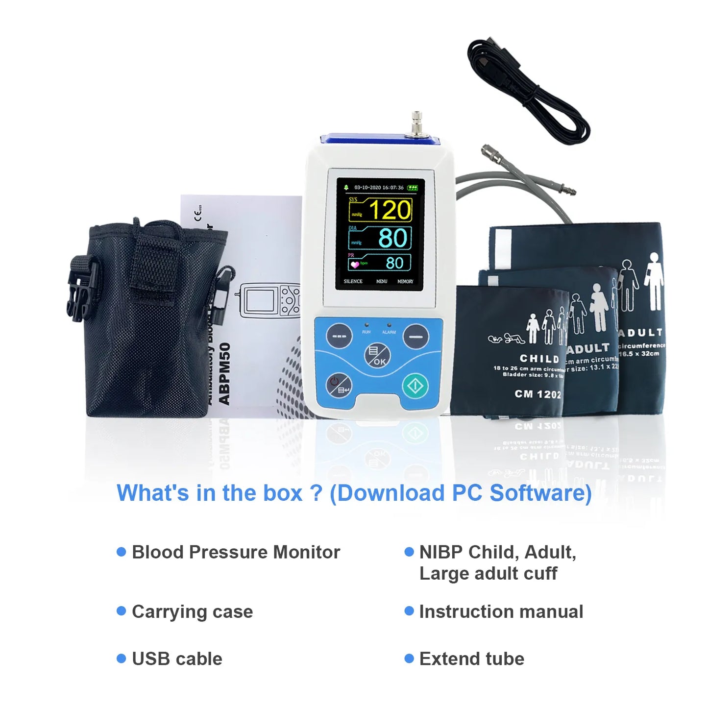 Blood Pressure Monitor with 3 Cuffs, Free PC Software - Aids For Healthy Living