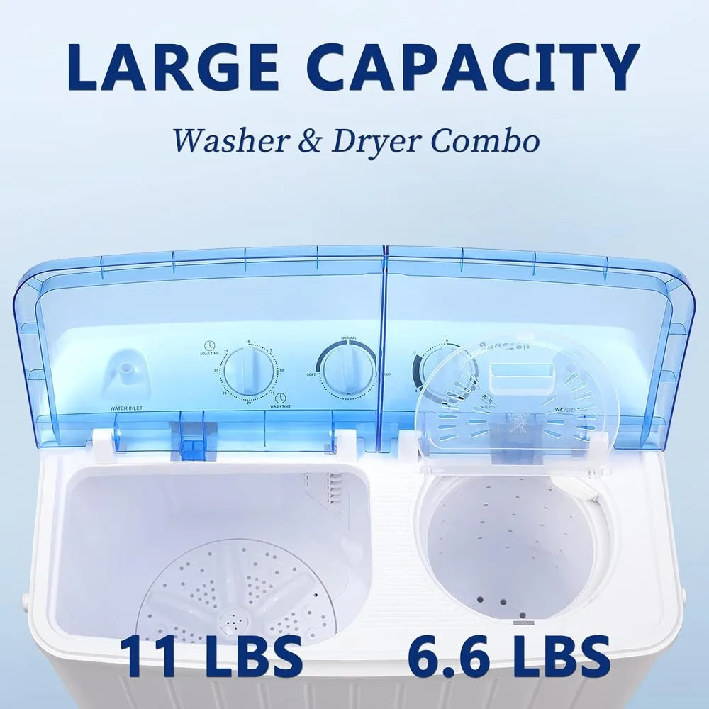 Portable Washing Machine, Mini Twin Tub Washer and Dryer Combo