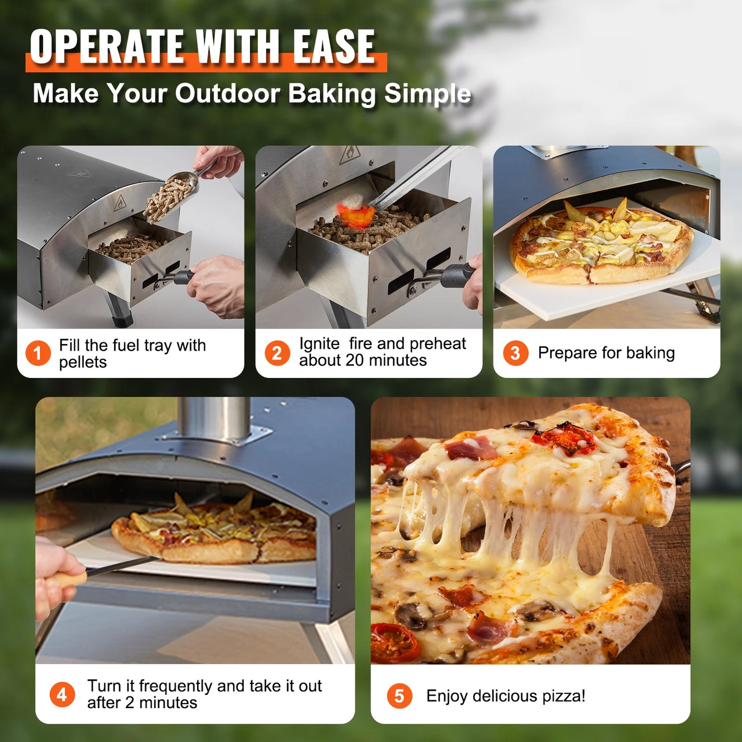 VEVOR 12" Portable Pizza Oven for Backyard or Outdoor Camping