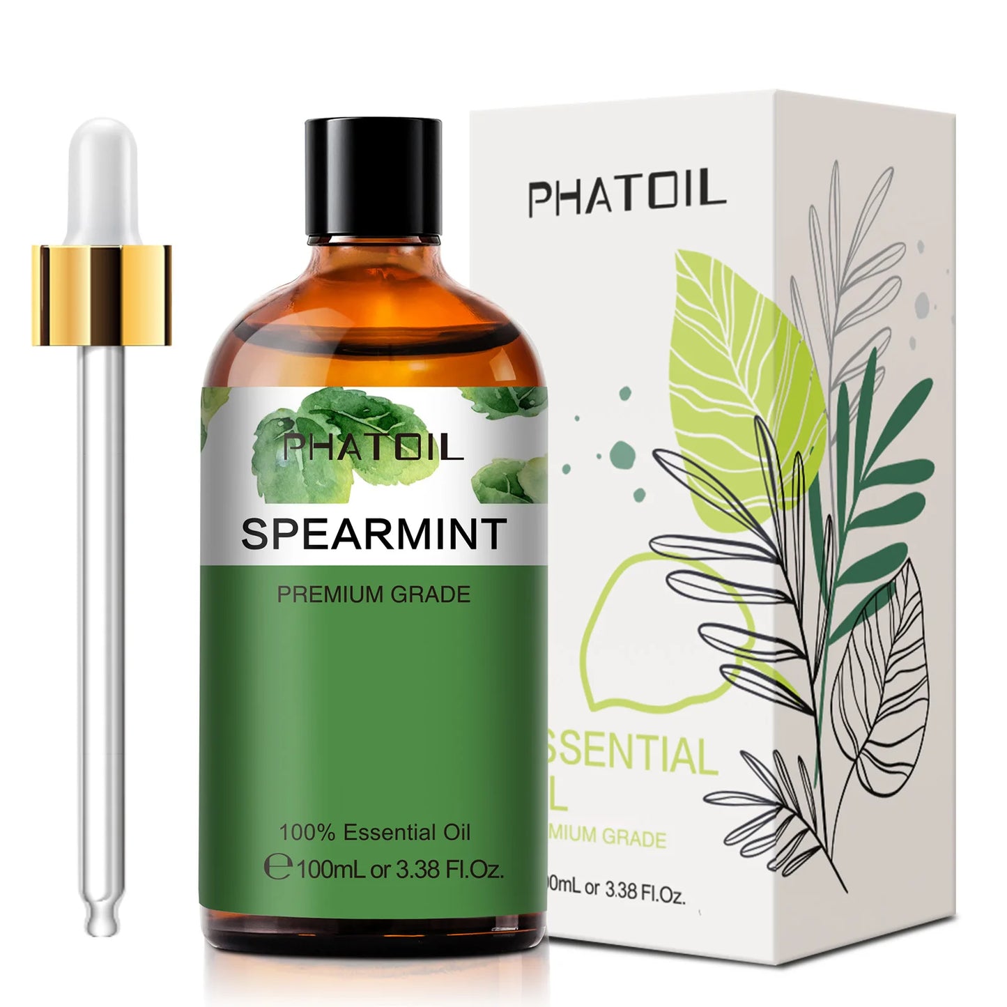 Phatoil Spearmint Pure Essential Oil for Diffuser Humidifier Relax Skin Care
