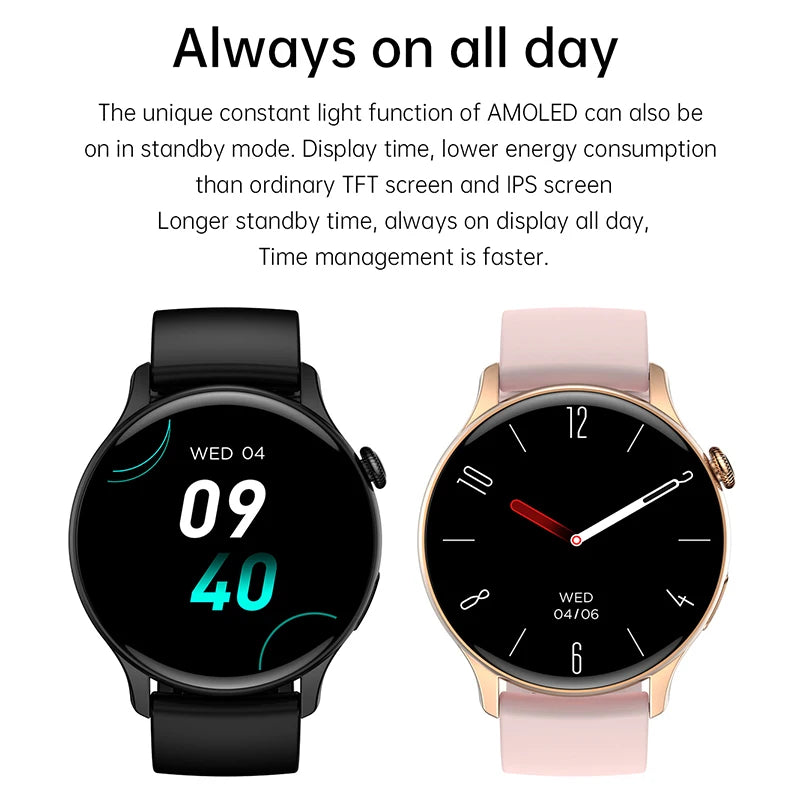 Xiaomi Women's Android Bluetooth Smartwatch - Always Display Time Heart Rate
