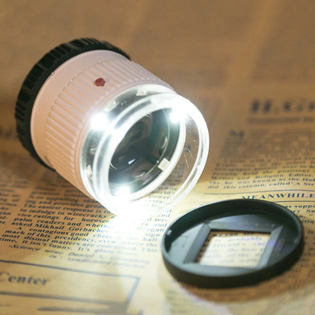 30X Handheld Cylindrical Magnifier with LED - Aids For Healthy Living